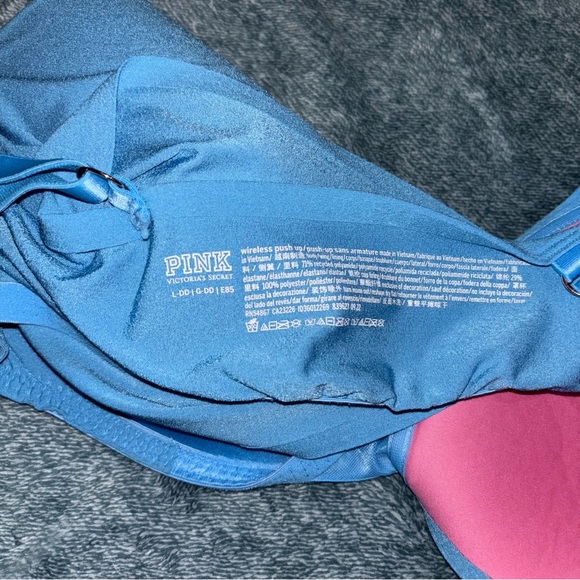 Victoria’s Secret PINK Wireless Push-up Bralette in Periwinkle Size Large (DD) - Picture 3 of 5